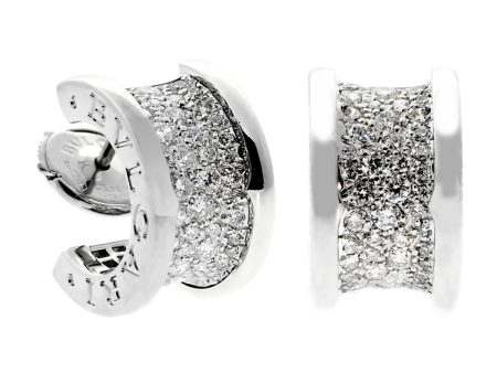 Bulgari Bzero1 Pave Diamond White Gold Earrings Cheap