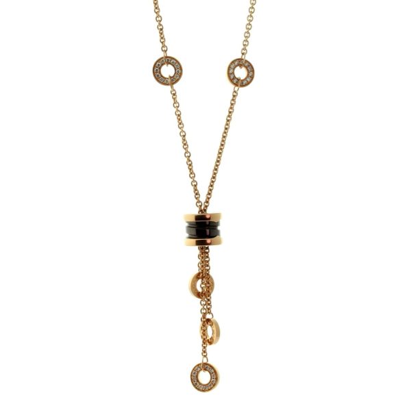 Bulgari BZero1 Ceramic Diamond Gold Necklace Online Hot Sale