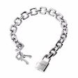 Louis Vuitton Padlock Charm White Gold Bracelet Online Sale