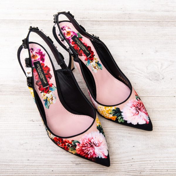 Dolce & Gabbana  Floral Print Sling Back Sandals Hot on Sale