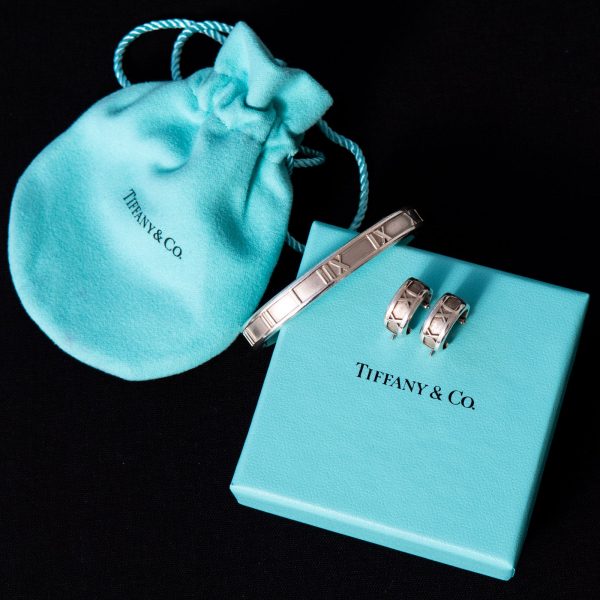 Tiffany and Co Sterling Silver Roman Numeral Earrings For Cheap