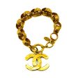 Chanel Vintage Rare Quilted Logo Charm Bracelet Online now