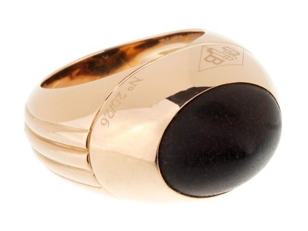 Boucheron Limited Edition 18k Rose Gold Wood Ring Sz 5 1 2 Online Hot Sale