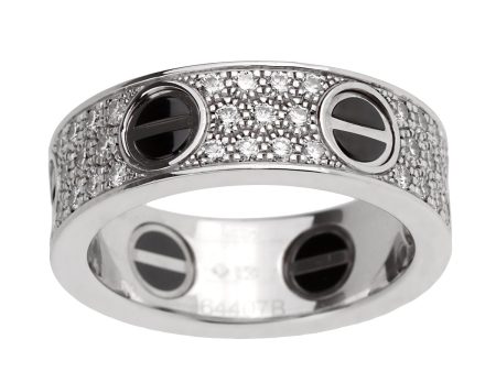 Cartier Love Ceramic Diamond 18k White Gold RIng Hot on Sale