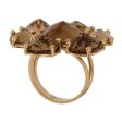 Tous Smoky Quartz Yellow Gold Cocktail Ring Sz 6 1 2 Discount