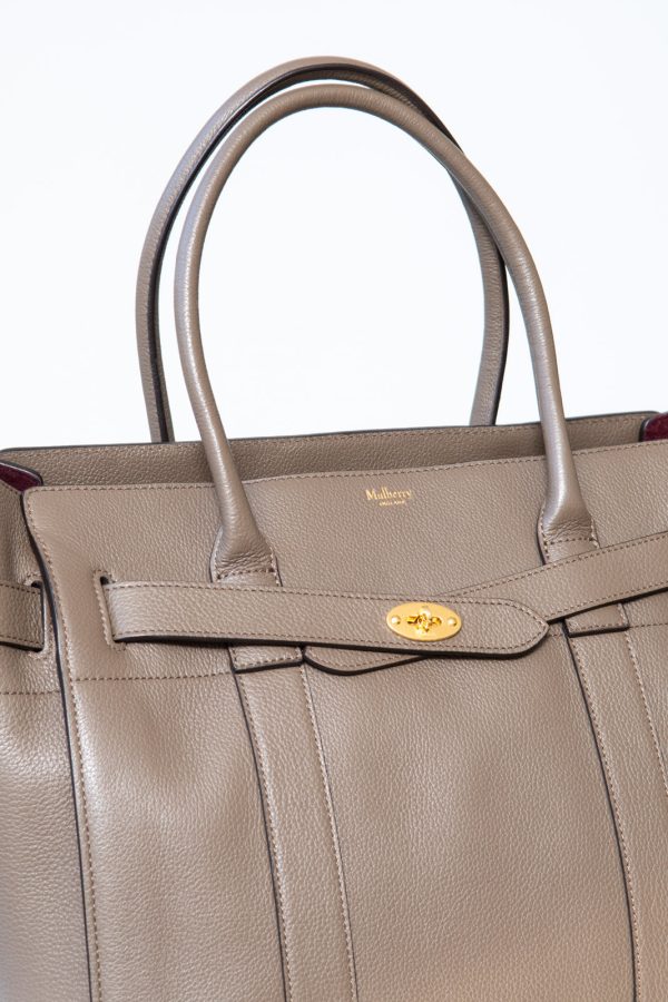 Mulberry Mushroom Zipped Bayswater Leather Bag on Sale