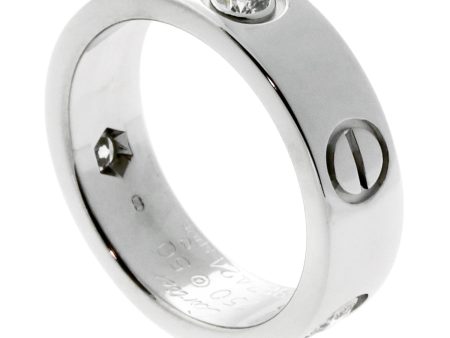 Cartier Love 3 Diamond Ring in 18k White Gold Sz 50 Cheap