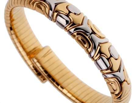 Bulgari Parentesi 18k Yellow Gold Cuff Bangle Bracelet on Sale