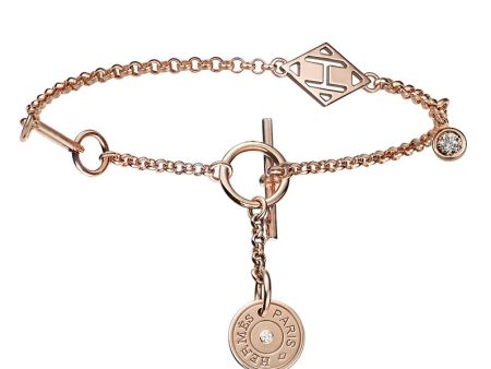 Hermes Gambade Rose Gold Diamond Bracelet Sale