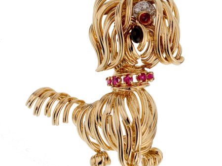 Van Cleef & Arpels Diamond Yellow Gold Dog Brooch Online Hot Sale