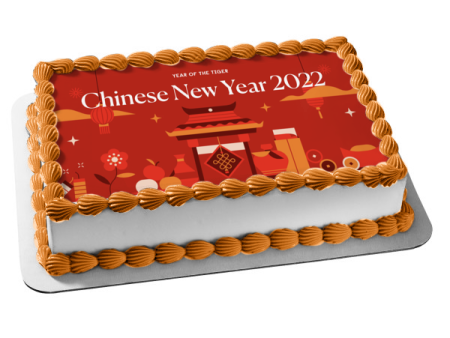 Year of the Tiger Chinese New Year 2022 Edible Cake Topper Image ABPID55221 Discount