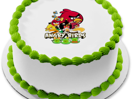 Angry Birds Logo Red the Blues Chuck Bomb Matilda Hal King Pig and Foreman Pig Edible Cake Topper Image ABPID06526 Discount