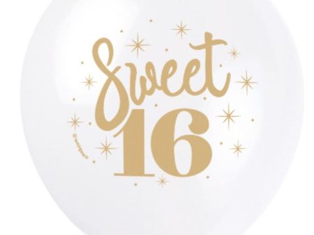 White Gold Sweet 16 12  Balloon For Cheap